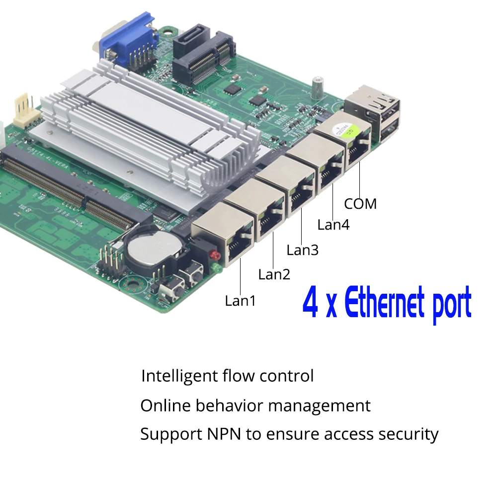 LGA 1170 4 ядра J1900 Мини ПК 4 nic брандмауэр материнская плата безвентиляторный охлаждения fin плата контроллера сетевого