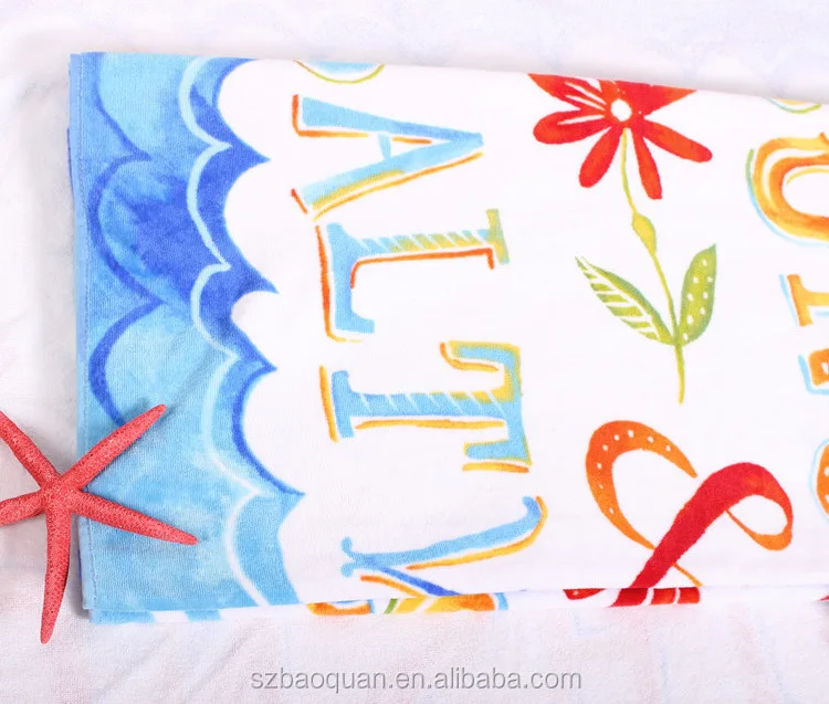 China Supplier Custom Cotton Print Beach Towel