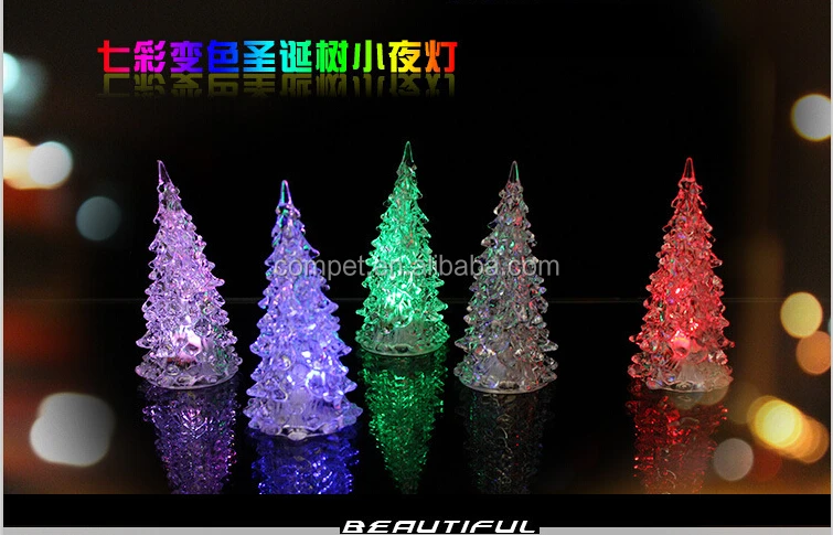 Luminous night market stalls selling toys colorful Crystal acrylic Christmas tree