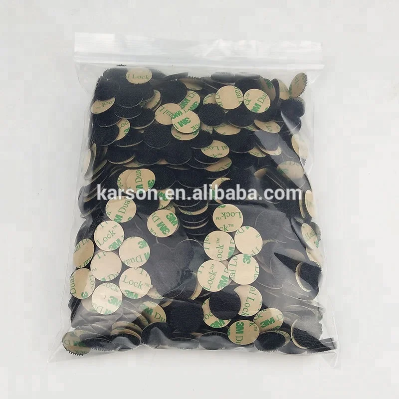 3000pcs Custom Size shape 15mm circle 3M Black Dual Lock SJ4575 Low Profile Reclosable Fastener