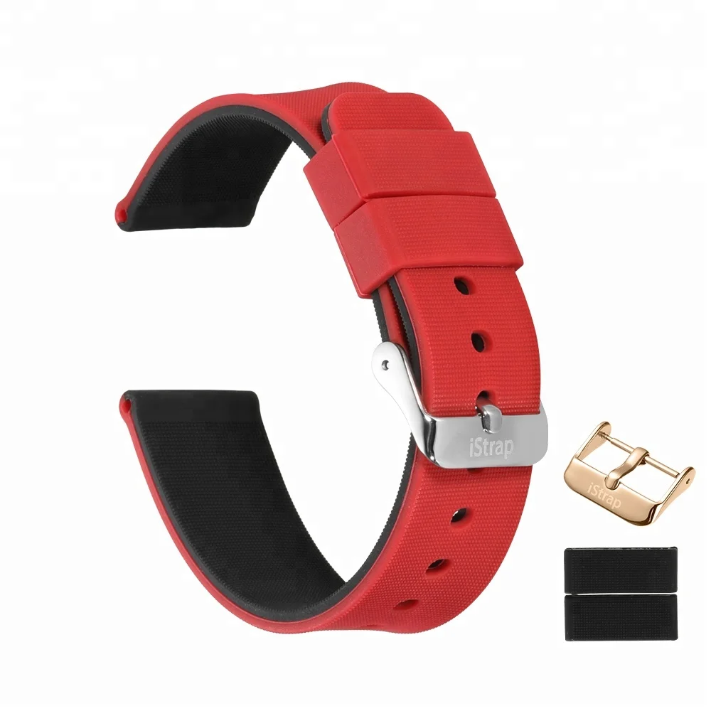 Wholesale High Quality Double Color Smart Watch Bracelet 2018 Replacement Soft Silicone Wristband Sport Watch Band Strap
