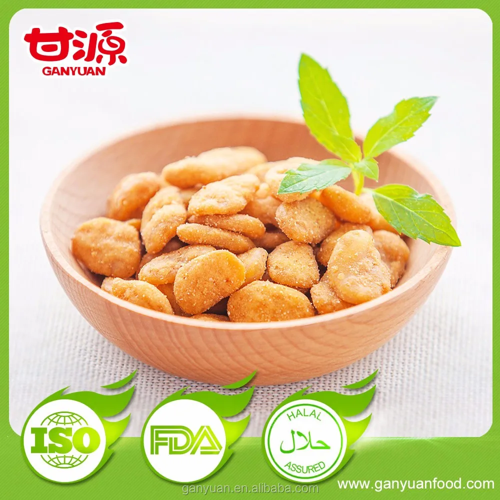 Chinese nutritious coated crab roe flavor broad bean snack food