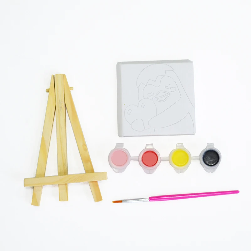 
Canvas & Easel Set Pre Stretched Mini Art Painting Party for Kids Natural Wood Finish 5000 Sets 144 Sets/ctn CN;ZHE Joyart WE16 