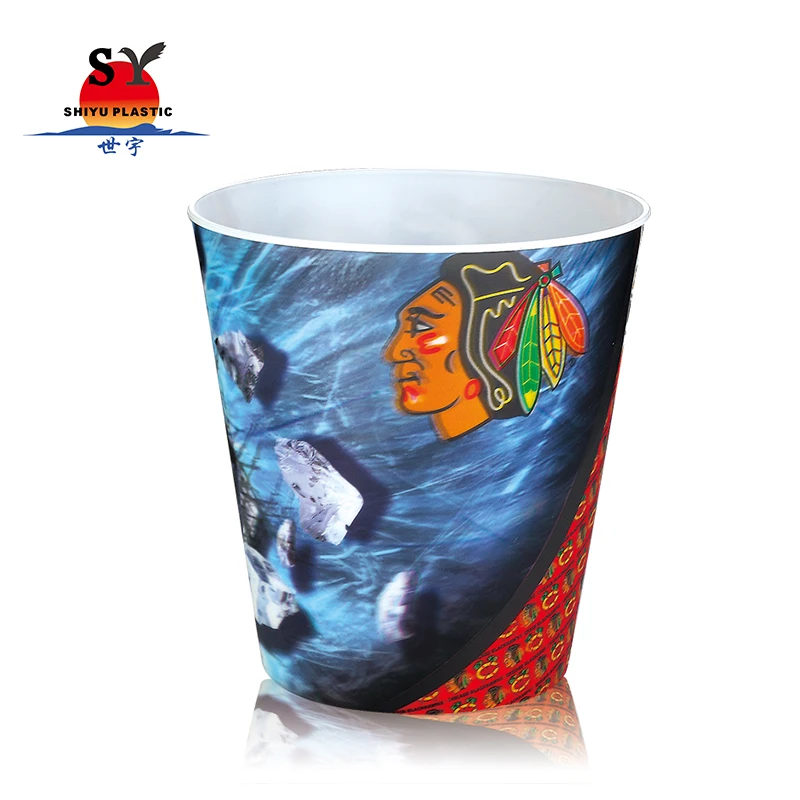 
2017 colorful eco friendly desktop portable kitchen kids novelty advertising 3d lenticular printing plastic cartoon trash can 