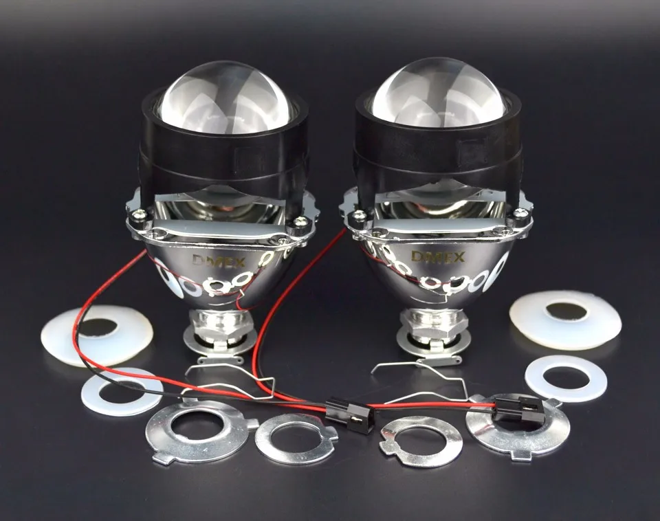 DMEX H1 Mini HID Projector Lens Bi-Xenon HID Projector Lens Light Angel Eyes Cay Styling H4 H7 Headlight House