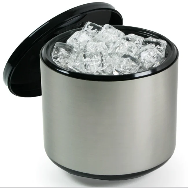 HY7037  1.5L Square Customized Transparent Plastic Beer Ice Bucket With Handle (size:13*13*14.8cm)