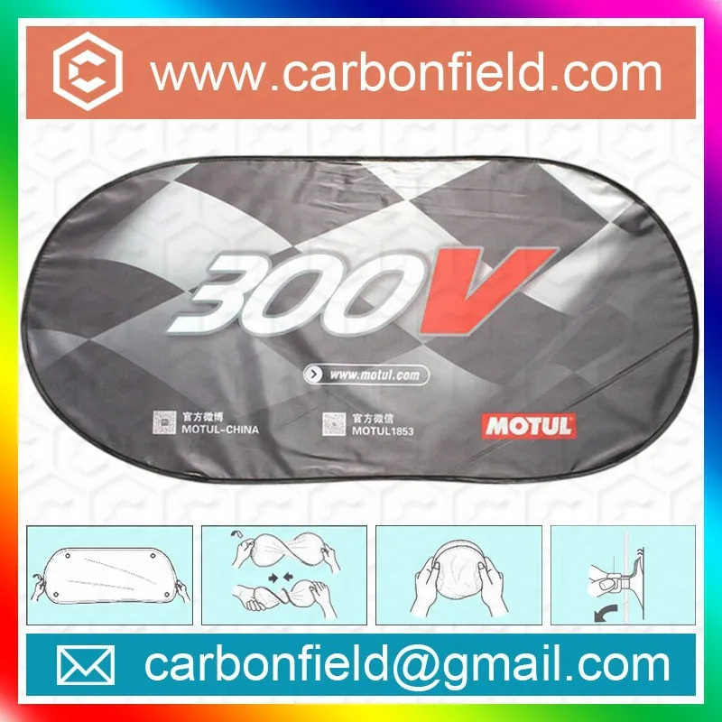 mesh fabric folding full color printing back car sunshades