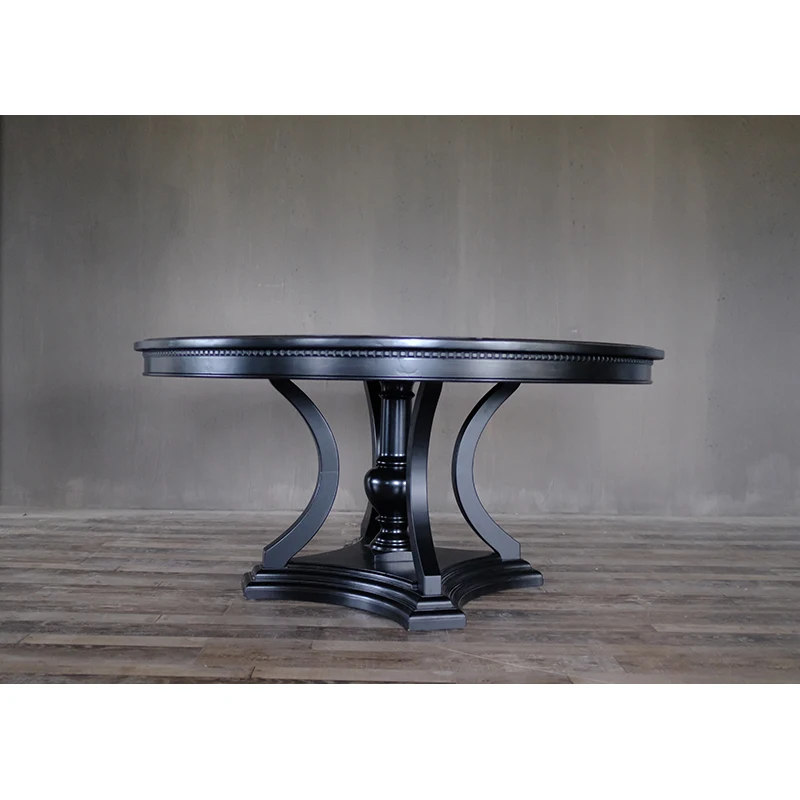 Factory customization wood furniture wood round dining table set