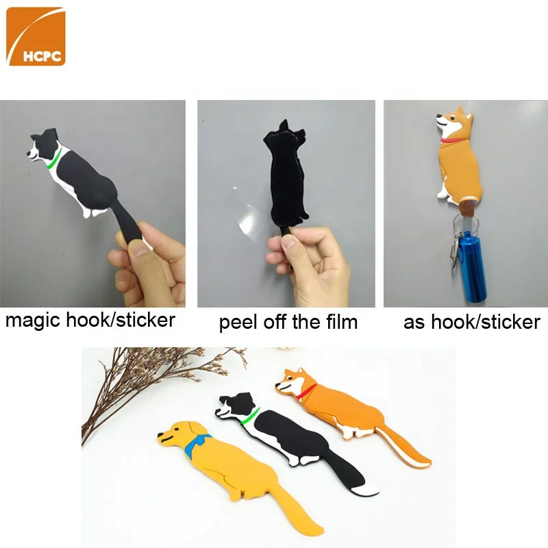 HCPC 18 Models removeable creative animal hooks self-adhesive wall animal hooks for Door  Refrigerator Wood
