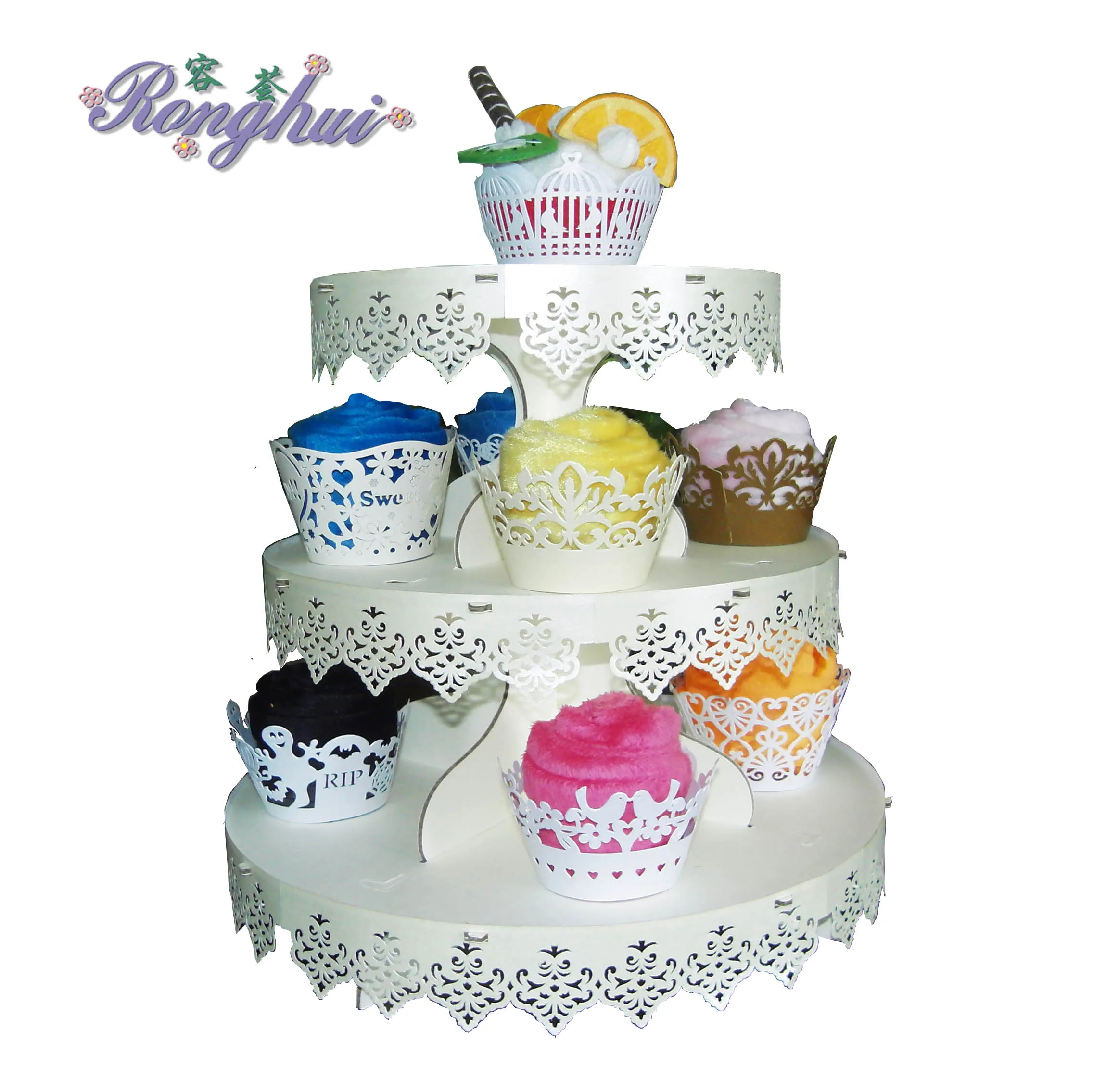 vintage style butterfly Lace  Wedding Cupcake Paper Cake Stand Party Decorating