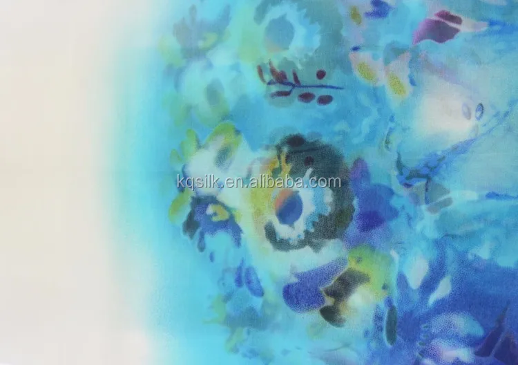 
nature romantic transparent big floral daisy print pure silk organza 