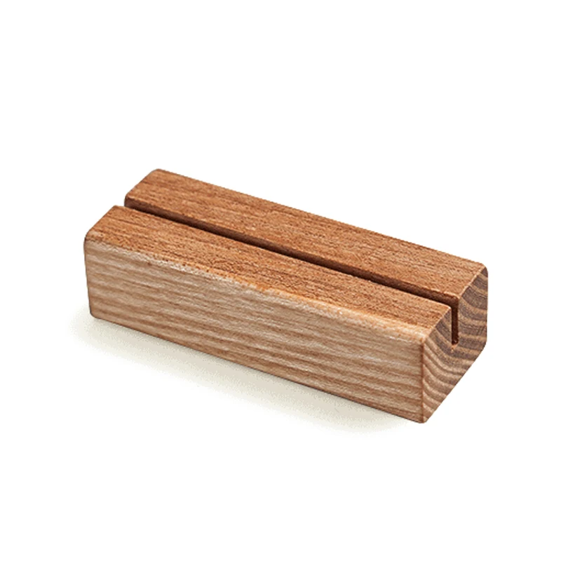 desktop Walnut Wood Photo name card Holders home wedding Pictures card holder Stand Wood block