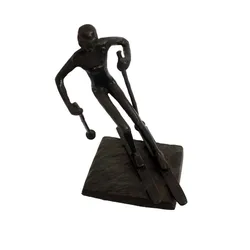 Hot sell cast iron vintage bronze sculpture Ice Skating Figure Ornaments Home Decor Business gifts home designs decorations