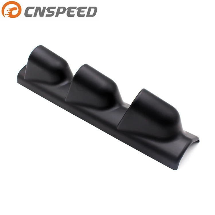 CNSPEED 2' 52mm Gauge Pod Triple Left Hand Pillar 3 Hole Meter Mount Holder Black ABS