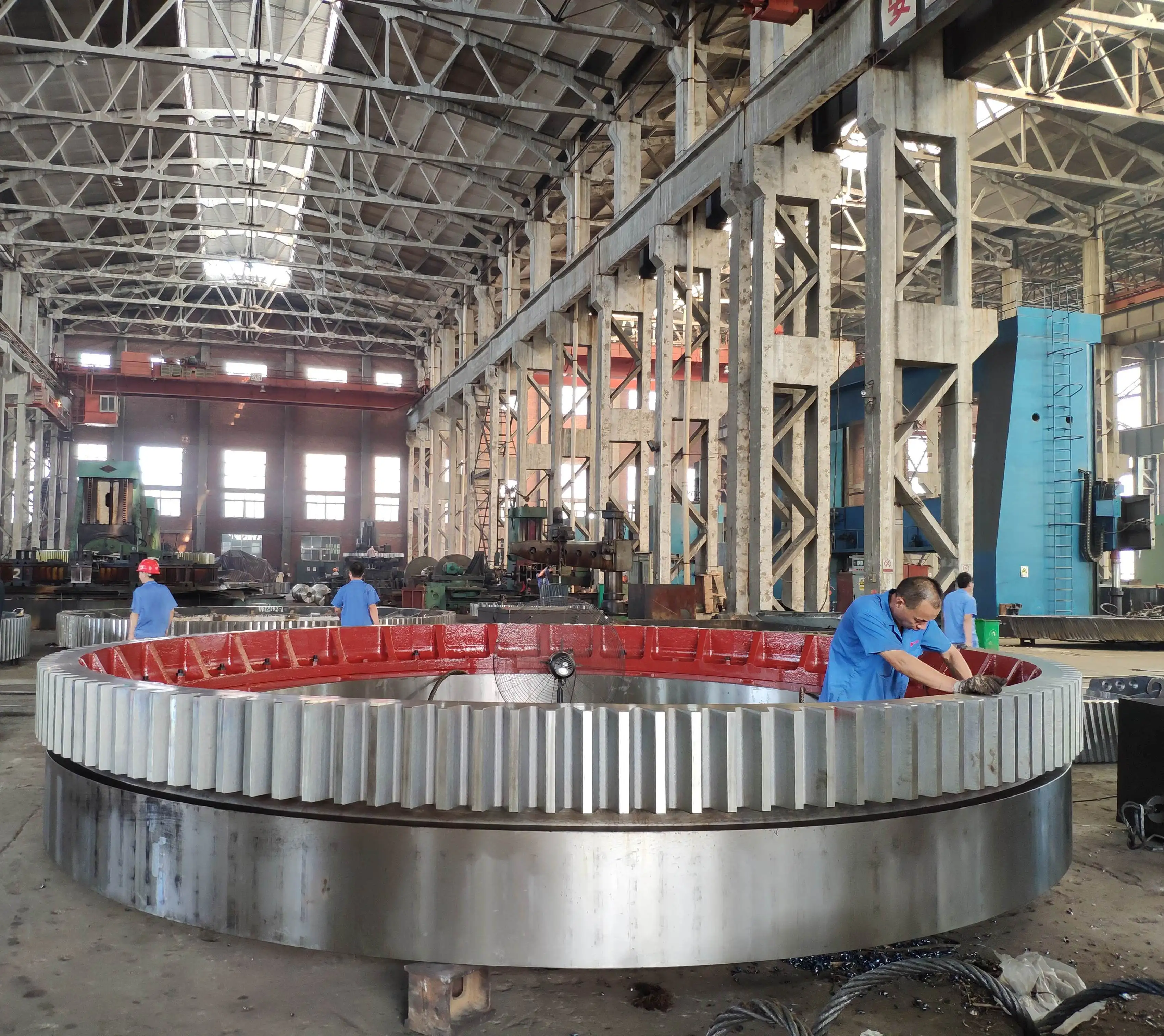 Cnc Milling Alloy Steel Ball Double Helical Customized Hobbing Machining Cement Mill Flywheel Ring Casting Spur Gear