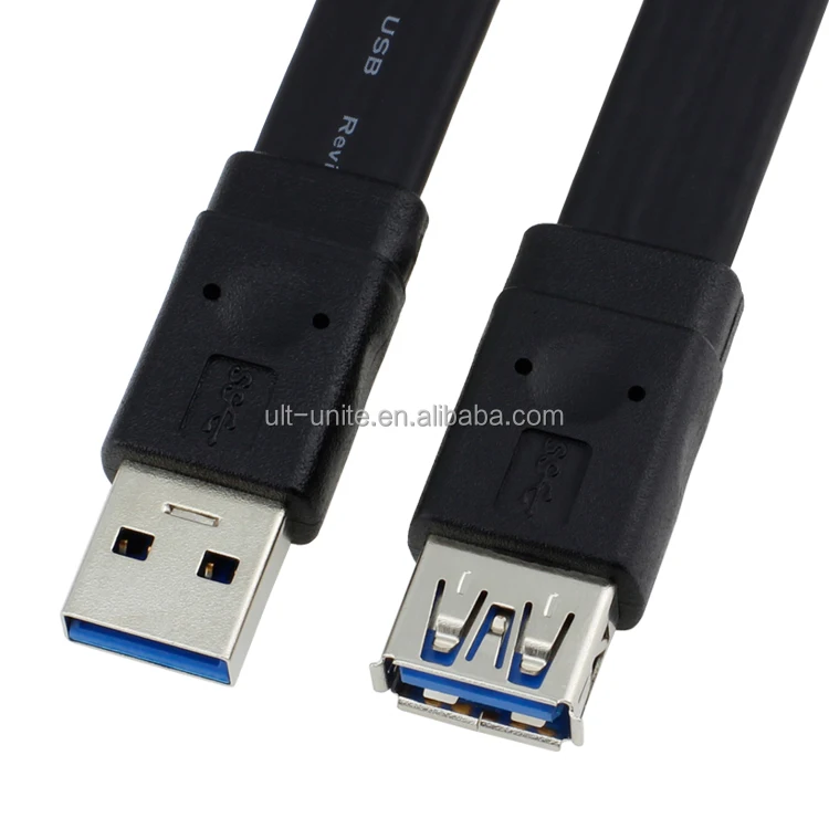 USB3.0 Мужчина К Женский Плоский Кабель Синий OD = 2.5*12.1 мм L = 0.3 м