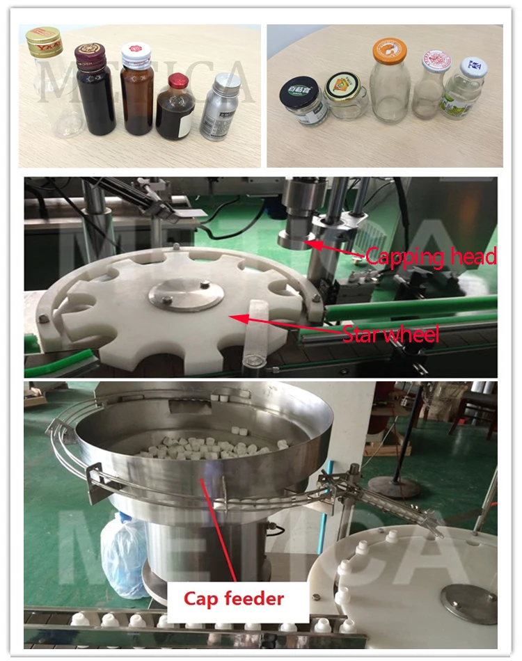 Automatic plastic bottle/glass jar capping machine with lifting machine