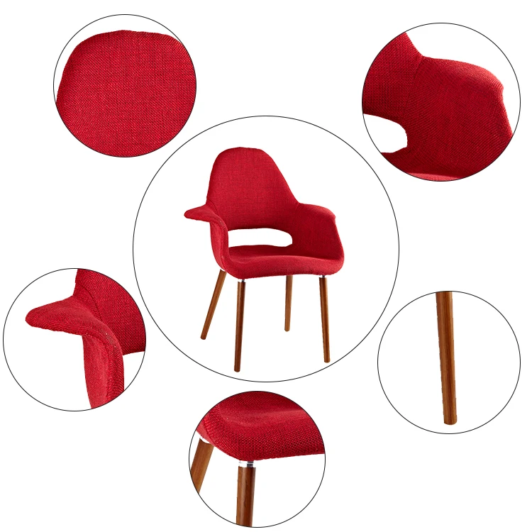 Мебель для дома PP сиденье с крышкой ткани и бука ноги Офисные Стулья