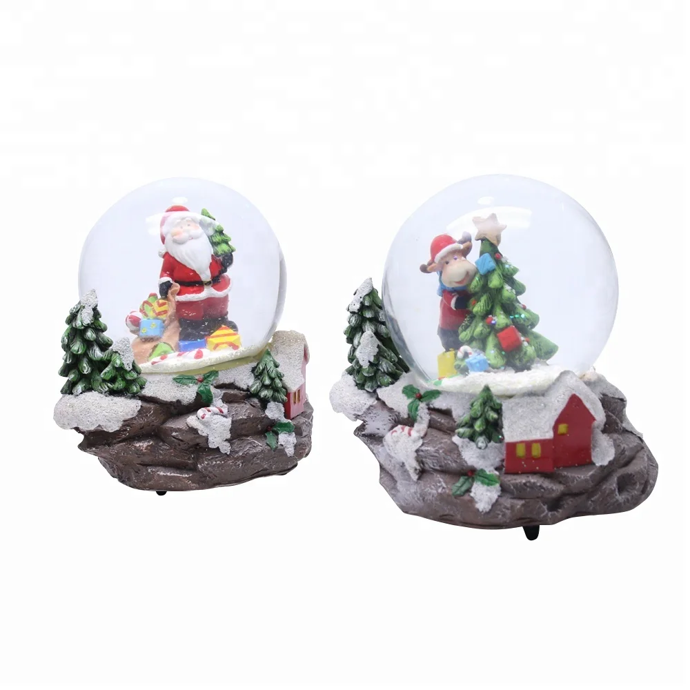 Сувенирные изделия из смолы, дешевые стеклянные Рождественские снежинки, снежный шар