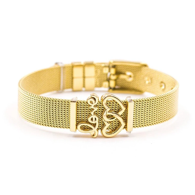 New Product Ideas 2021 Stainless Steel 10mm Slide Charm Mesh Bracelet For Women