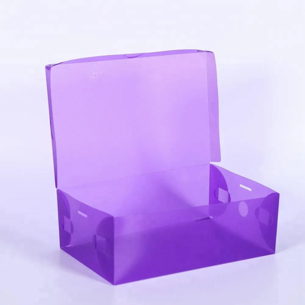 Hot sale promotional colorful transparent square plastic PP clear shoe box