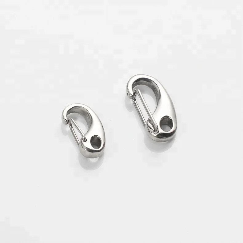 Multi size silver tone 316l stainless steel jewelry findings double lobster clasps