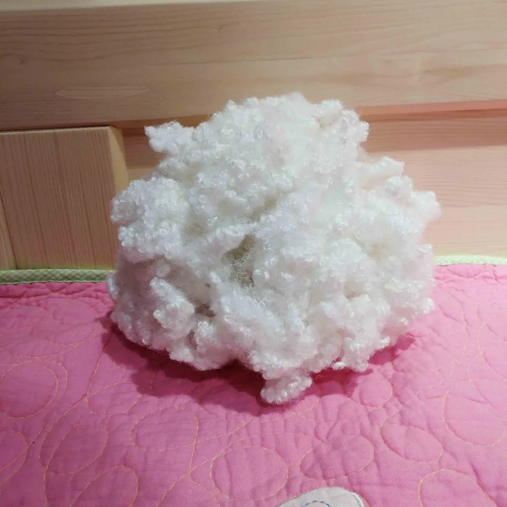 
GRS Standard polyester staple fiber 7Dx64mm Hollow conjugated non silicon for making padding and wadding materials harsh grade 