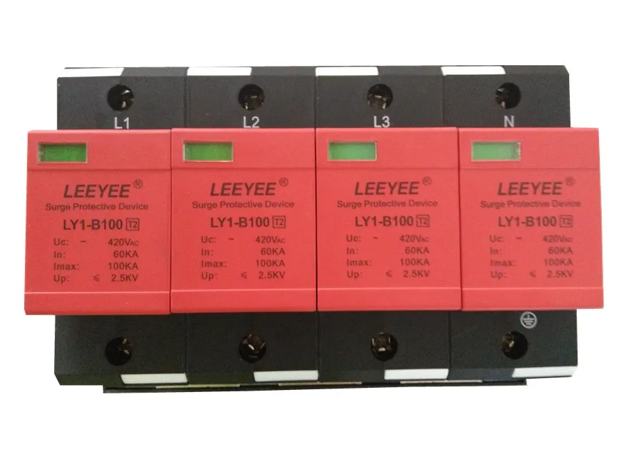 100kA 8/20 СПД устройство защиты от перенапряжений для питания трехфазной системы