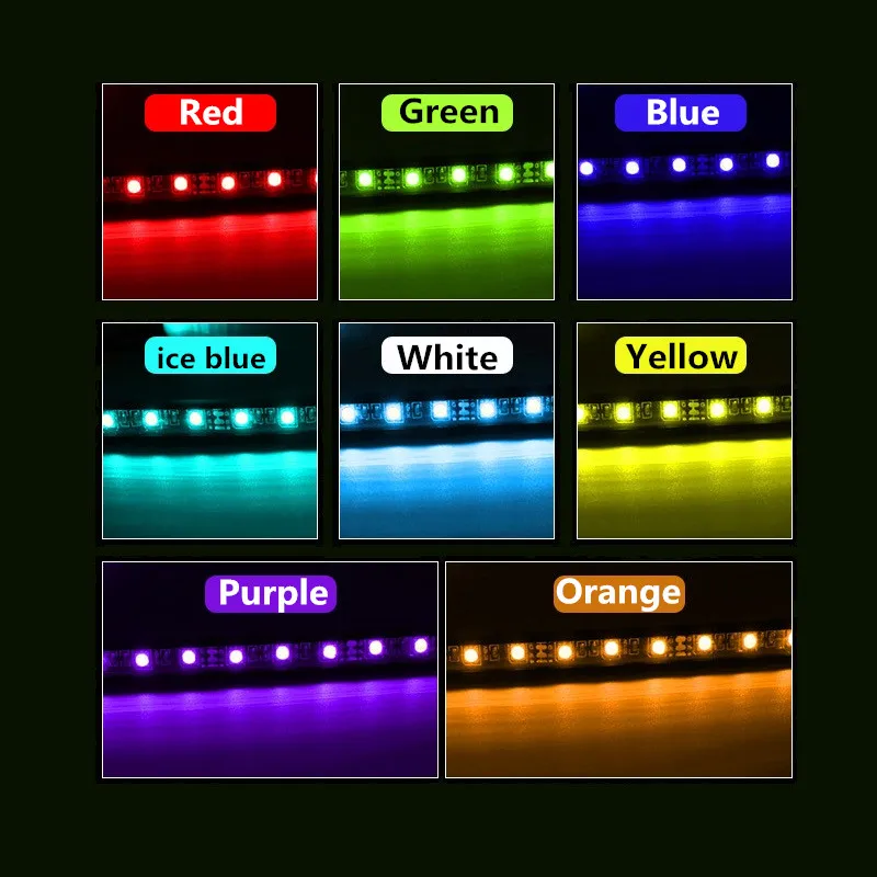 4 * 9LED 12V Car Model Interior Dashboard Foot Lamp Bulb Cigarette RGB LED Musical Environment Rhythm Light Decorative Light