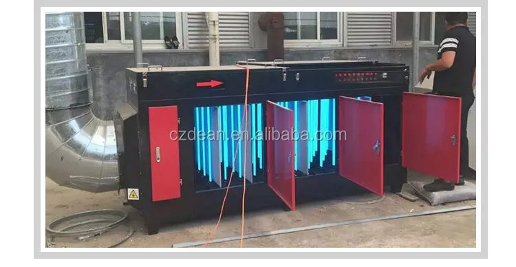 Purification of UV photo oxygen waste gas treatment equipment by magnetic induction plasma deodorization