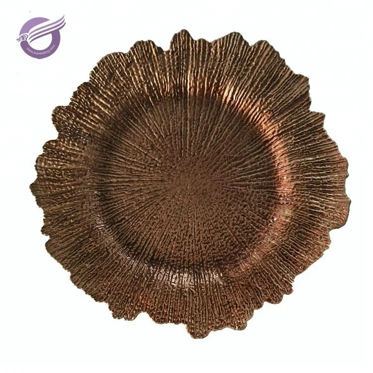 PZ01420 new product brown snowflake plastic charger plate