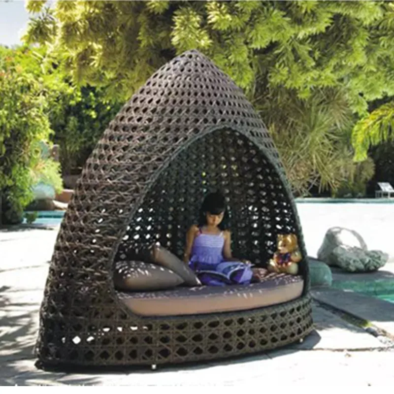 Высококачественный Плетеный уличный диван-кровать в форме птичьего гнезда