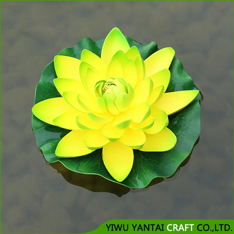 Fashion beautiful indoor decorations artificial flower EVA floating lotus plastic flower