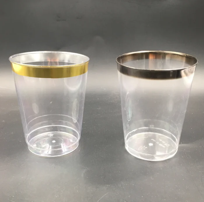
Disposable Gold Silver Glass Water Juice Cup 1oz 2oz 7oz 8oz 9oz 10oz 12oz 14oz 16oz 