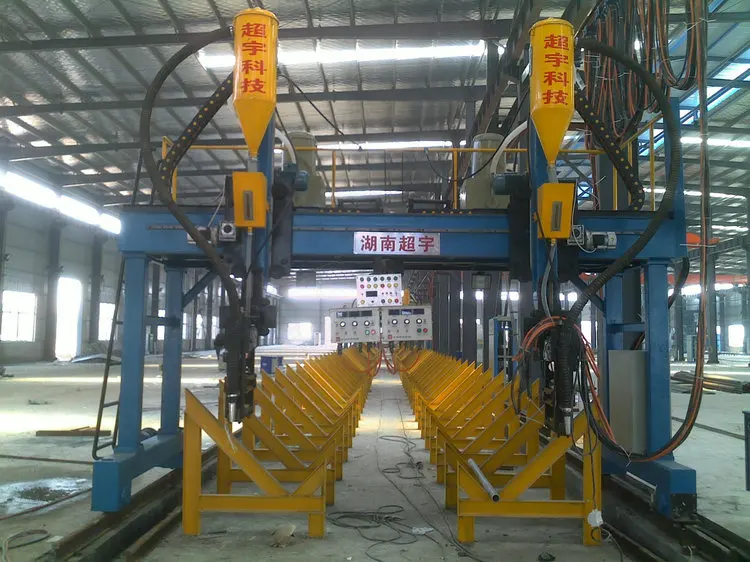 high effciency and heavy duty steel structure h beam horizontal production line