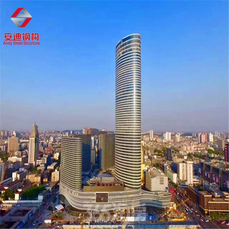 Высокая стальная конструкция, алюминиевая и стеклянная занавески для зданий