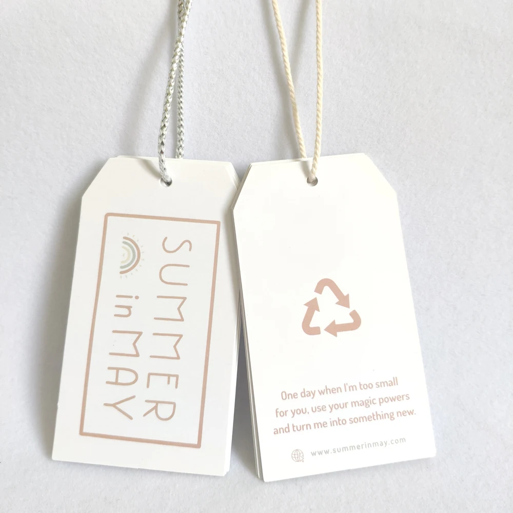 Customized label new paper  hang tag,High Quality Own Brand Embossed Logo Seal Watch Thick Paper Tag with eyelet ring