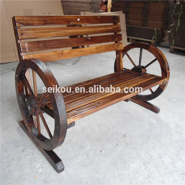 Наружная деревянная садовая скамья в китайском стиле