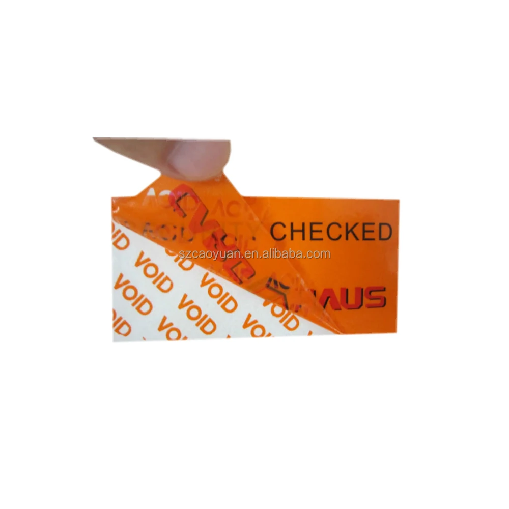 Vinyl anti-fake anti-countefeit label security code sticker VOID labels