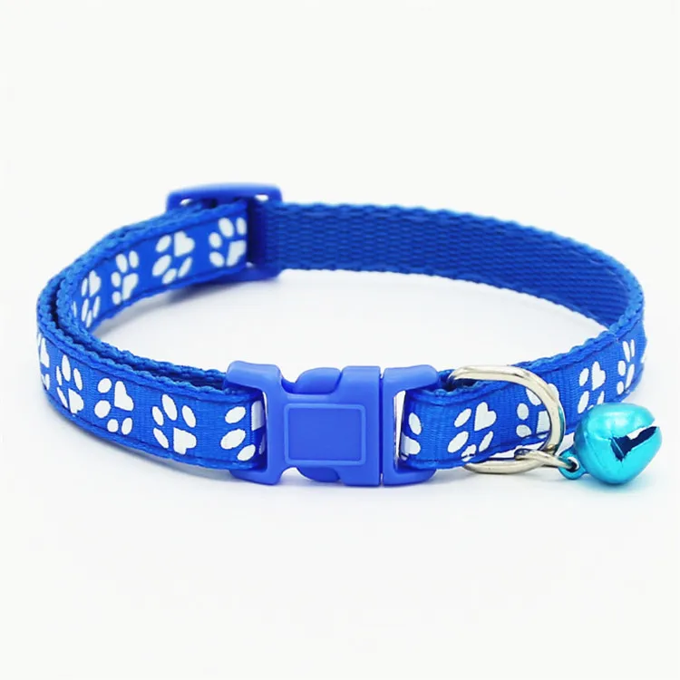 12PCS/Set Wholesale Adjustable Footprint Nylon Cat Collar With Bell