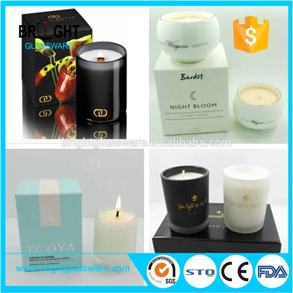 Moulded Press ivory colour glass metro jar and candle jar with knob lid China Supplie