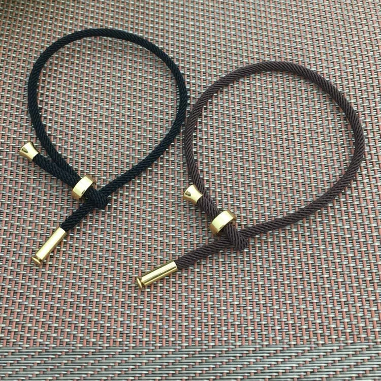 Custom Couple Fashion Wholesale Diy Colorful Cord Stainless Steel Bangle Red Rope Lucky Bracelet