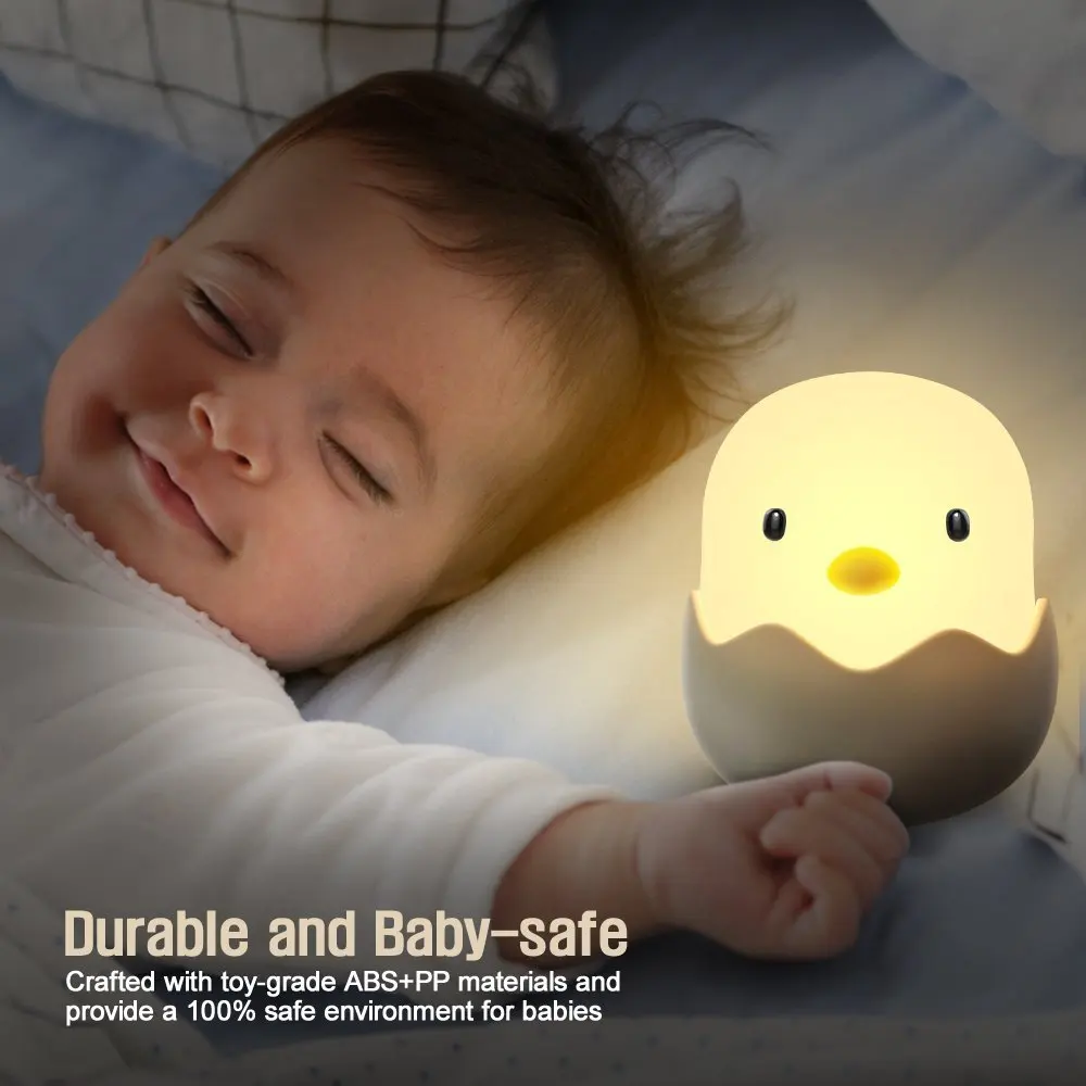 Wobble lightly Easy ABS Material LED Light Source silicone baby night light Eggshell chicken tumbler design Easy touch control