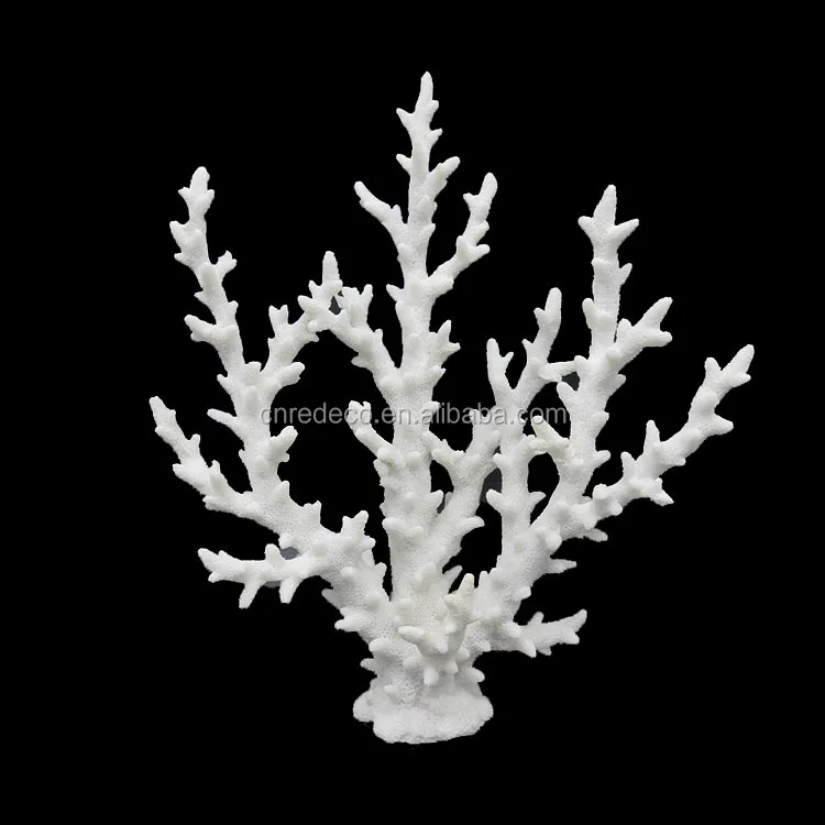 European Style Artificial Aquarium White Coral Tree Home Decoration White Resin Coral