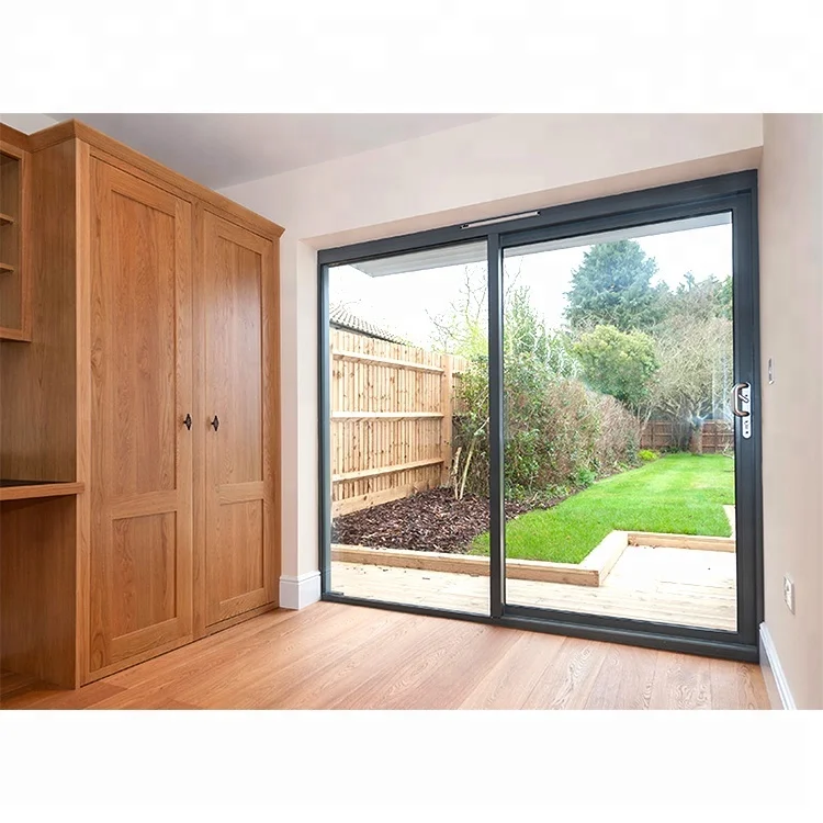 Modern patio thin frame aluminum exterior slide glass door with German hardware