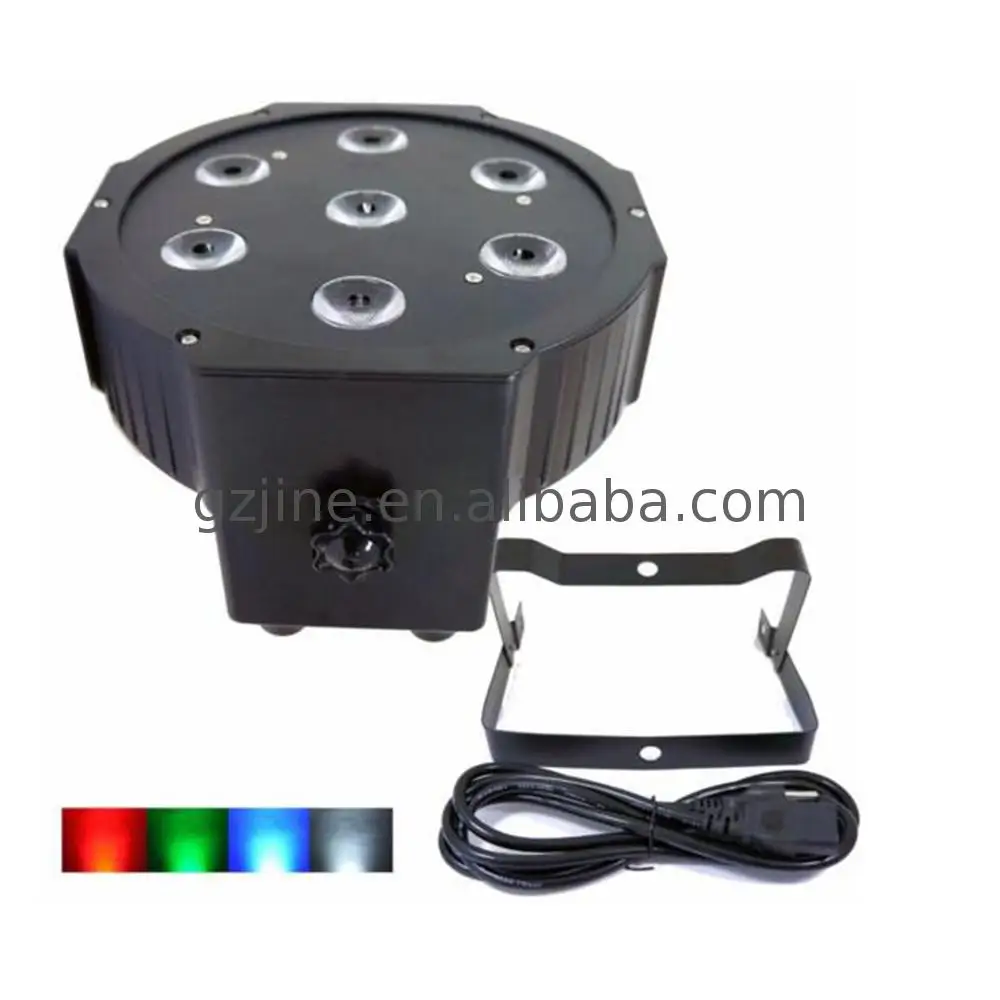 NEW 7x12W RGBW 4IN1 led Luxury DMX 3/7 Channels Led Flat Par Stage Light DJ Disco Professional Club Sound Party Lights