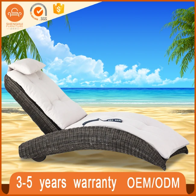 
holiday hotel patio used commercial sleeping chaise lounge beach furniture round rattan wicker woven barcelona daybed 