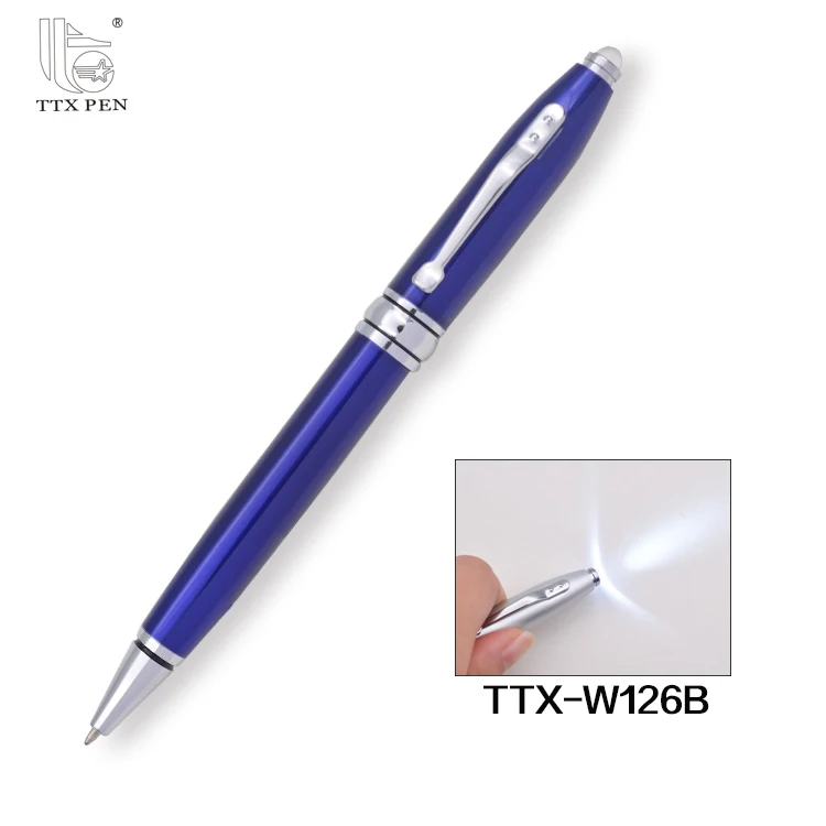 Wholesale Cheap Custom short ballpoint pen refills LED metal ball pen