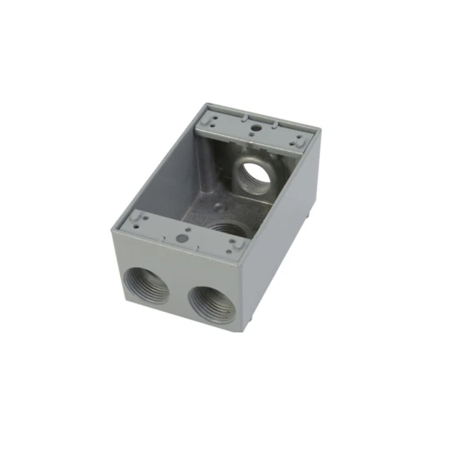shanghai Linsky weatherproof outlet box 1-gang 4 holes 1/2 inch outlets gray(1B50-4)