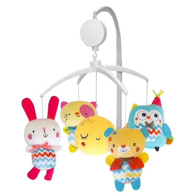 Promotional Musical Soft Toy 100% Polyester Baby Mobile With Lights